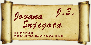 Jovana Šnjegota vizit kartica